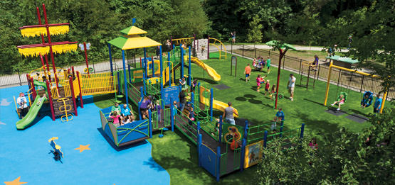 Playground with Poured-in-Place Rubber Surfacing